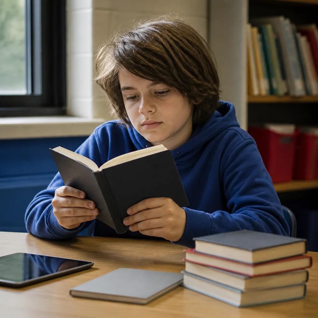 Élèves votant pour leur livre préféré lors d’un prix littéraire scolaire
